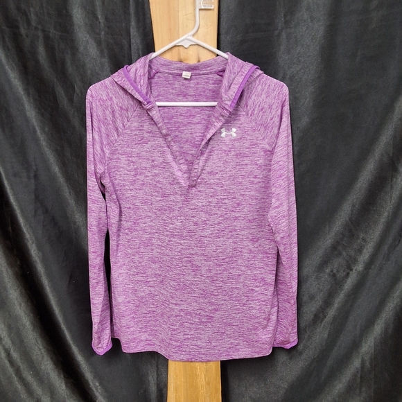 Under armor women's size, medium purple pull over, with hoodie - Picture 1 of 9